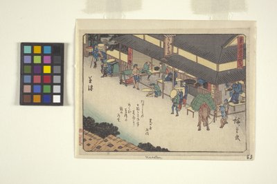 Serie Kyoka Tokaido, Kusatsu (xilografía) de Ando or Utagawa Hiroshige