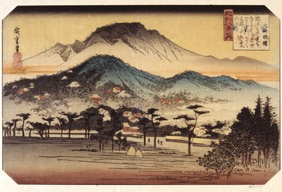 Miidera (xilografía en color) de Ando or Utagawa Hiroshige