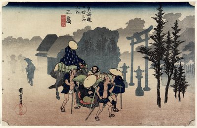 Niebla matutina, Mishima, c. 1833 de Ando or Utagawa Hiroshige