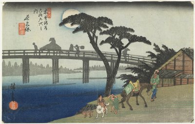 Nagakubo, no.28, de la serie Sesenta y Nueve Estaciones de la Carretera Kisokaido, 186-38 de Ando or Utagawa Hiroshige
