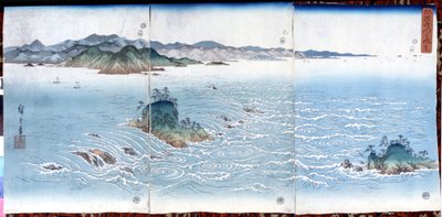 Gargantas de Naruto en Awa, sd. Impresiones de Katsushika (Utagawa) Hiroshige (1797-1858). de Ando or Utagawa Hiroshige