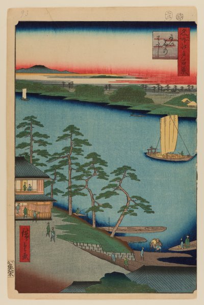 Ferry Niijuku de Ando or Utagawa Hiroshige