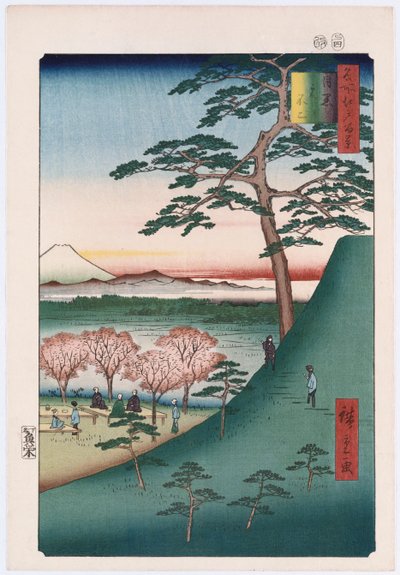 "Fuji original, Meguro", de la serie "Cien vistas de lugares famosos en Edo" de Ando or Utagawa Hiroshige