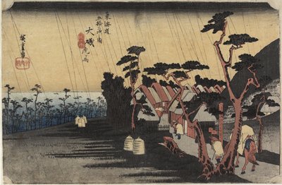 La lluvia de la princesa Tora, O_iso, c. 1833 de Ando or Utagawa Hiroshige