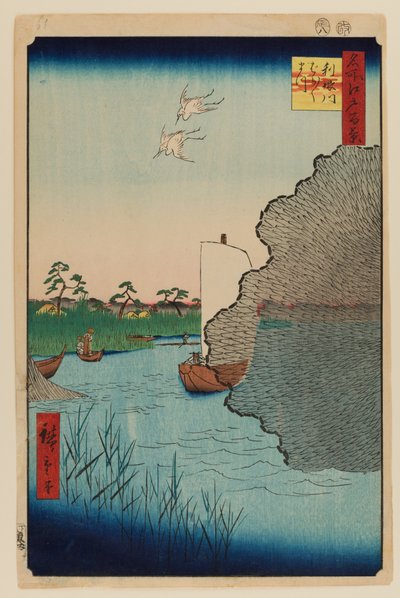 Pinos dispersos, río Tone de Ando or Utagawa Hiroshige
