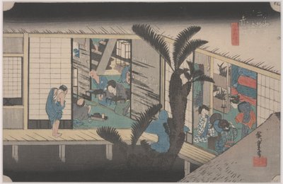 Escena en una posada de Ando or Utagawa Hiroshige