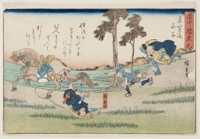 Ciudad de Shirako en la carretera de Tokaido (Tokaido shirako) de Ando or Utagawa Hiroshige