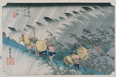 Shono (de las Cincuenta y Tres Estaciones de la Carretera Tokaido) de Ando or Utagawa Hiroshige