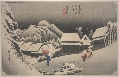 Nieve de Noche de Ando or Utagawa Hiroshige