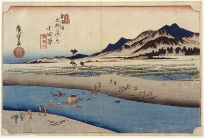 Estación 10, Odawara (xilografía) de Ando or Utagawa Hiroshige