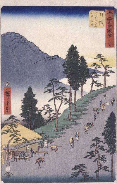 Estación 26, Nissaka (xilografía en color) de Ando or Utagawa Hiroshige
