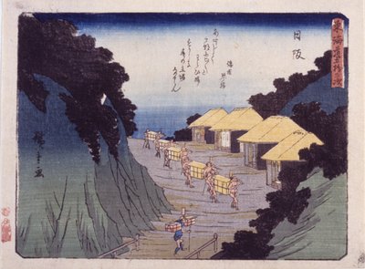 Estación 26, Nissaka (xilografía en color) de Ando or Utagawa Hiroshige