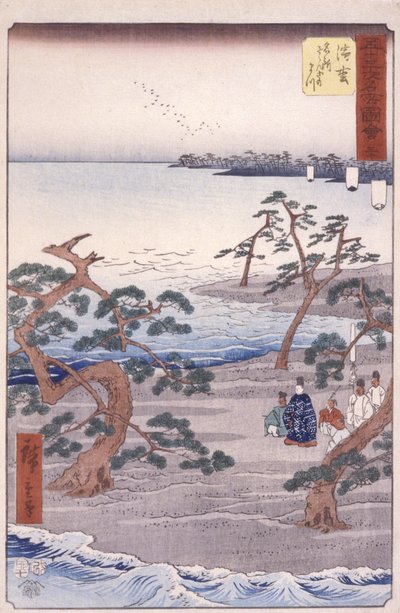 Estación 30, Hamamatsu (xilografía en color) de Ando or Utagawa Hiroshige