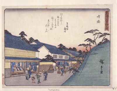 Estación 41, Narumi (xilografía en color) de Ando or Utagawa Hiroshige