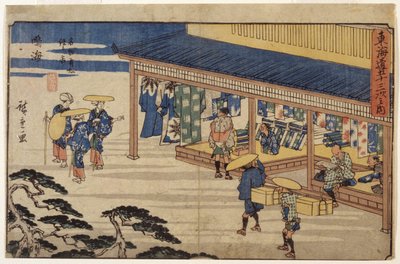 Estación 41, Narumi (xilografía en color) de Ando or Utagawa Hiroshige
