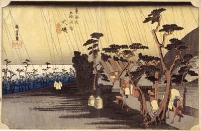 Estación 9, Oiso (xilografía) de Ando or Utagawa Hiroshige