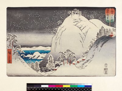Bizen Ukazan, de la serie Montaña y Mar, comparado con luchadores, pub. siglo XIX de Ando or Utagawa Hiroshige