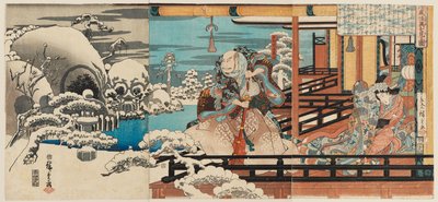 Taira no Kiyomori, perseguido por los espectros de Ando or Utagawa Hiroshige