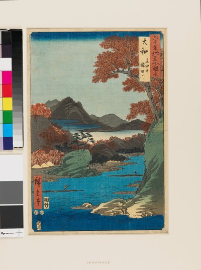Montes Tatsuta y río Tatsuta de Ando or Utagawa Hiroshige