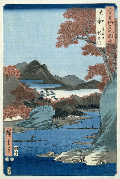 Río Tatsuta, provincia de Yamato de Ando or Utagawa Hiroshige