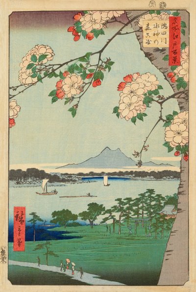 Los bosques de Suijin y Massaki en el río Sumida de Ando or Utagawa Hiroshige
