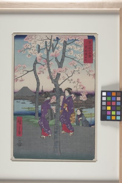 El terraplén de Sumida en la capital oriental (T?to: Sumida Tei) (xilografía en color) de Ando or Utagawa Hiroshige
