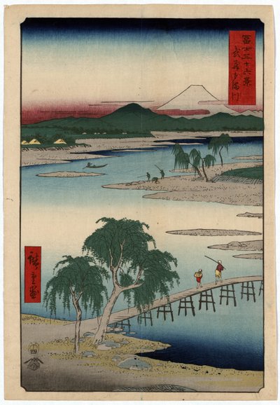 El río Tamagawa, en la provincia de Musashi, Japón de Ando or Utagawa Hiroshige