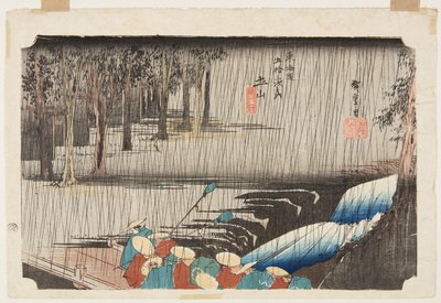 Tsuchiyama: Lluvia de primavera de Ando or Utagawa Hiroshige