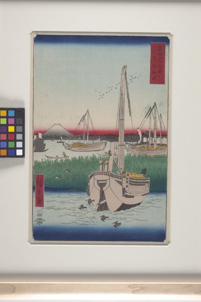 Tsukuda Offing In The Eastern Capital (T?to: Tsukuda Oki) (xilografía en color) de Ando or Utagawa Hiroshige