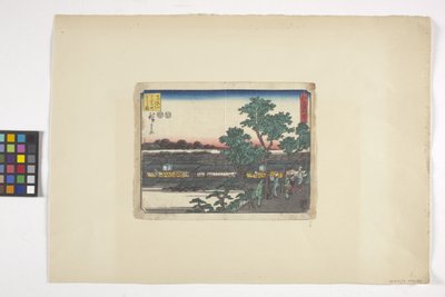 Vista de Saruwakacho desde Matsuchiyama (xilografía en color) de Ando or Utagawa Hiroshige