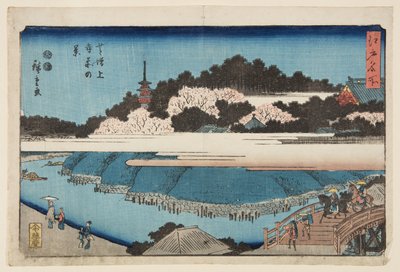 Vista frente al templo Zōjō-ji en Shiba de Ando or Utagawa Hiroshige