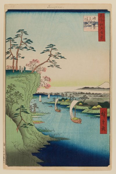 Vista de Konodai y el río Tone de Ando or Utagawa Hiroshige