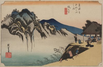 Vista del Monte Fudesute de Ando or Utagawa Hiroshige