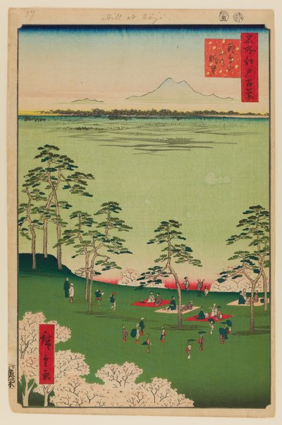 Vista hacia el norte desde Asukayama de Ando or Utagawa Hiroshige