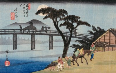 Sauce en la Salida de Shimabara, Ilustración de "Lugares Famosos de Kioto" de Ando or Utagawa Hiroshige