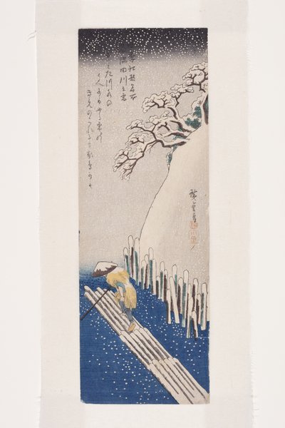 Invierno: Nieve en el río Sumida de Ando or Utagawa Hiroshige