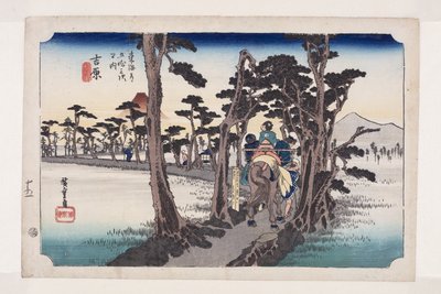 Yoshiwara: Monte Fuji a la izquierda (Yoshiwara, hidari Fuji) de Ando or Utagawa Hiroshige