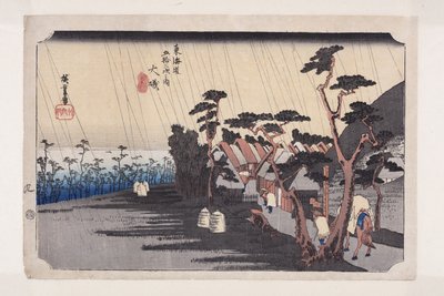 ?iso: La lluvia de Tora (grabado en madera a color) de Ando or Utagawa Hiroshige