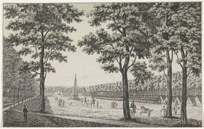Vista del campamento francés en Malieveld en La Haya en honor a la subida al trono de Luis Napoleón de André