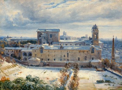 Santa Trinità dei Monti en la nieve de André Giroux