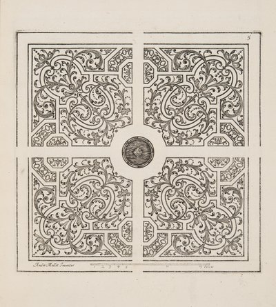 Diseño para Parterre, del Theatre des Plans et Jardinages, pub.1652 de André Mollet