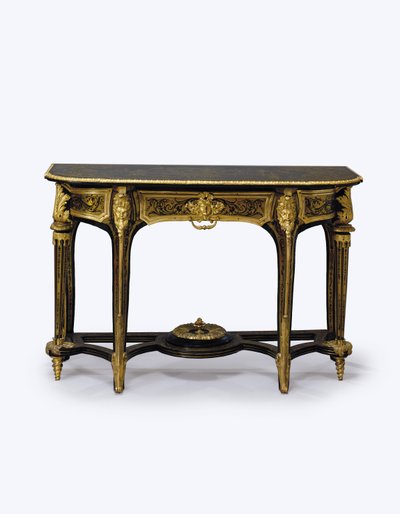 Una de un Par de Mesas de Consola de Carey Marrón con Montura de Ormolu, c.1710 de Andre Charles (attr. to) Boulle