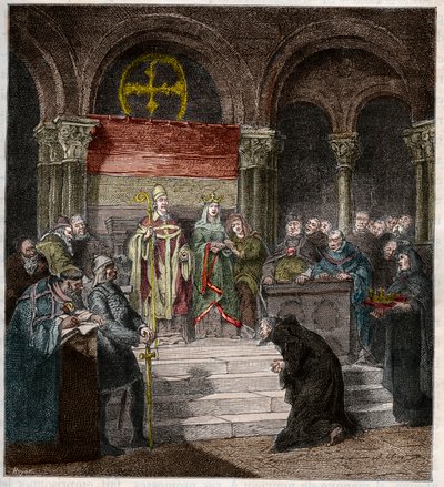 Emperador Enrique IV (1050-1106) a los pies del Papa Gregorio VII (1020-85) de Andre Cluysenaar