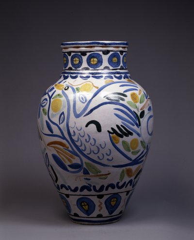Jarrón de mayólica pintado y decorado con un pájaro (cerámica) de Andre Derain