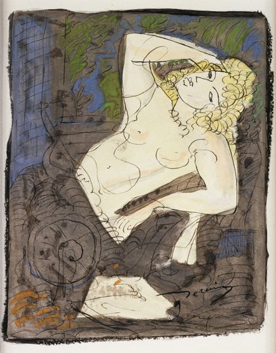 Desnudo reclinado; Femme Allongee de Andre Derain