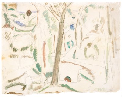 Sin título (estudio para The Turning Road), c.1906 (grafito y acuarela sobre papel) de Andre Derain