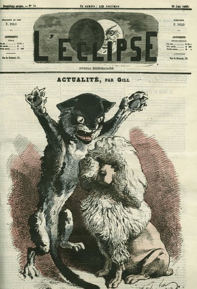 Actualidad, ilustración para una exposición “El perro y el gato” en París. Portada en “L