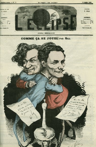 Andre Gill (1840-1885), caricaturista francés y F. Polo, director de “L