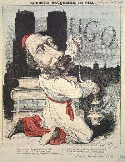 Auguste Vacquerie (1819-95) de la portada de LEclipse, grabado por Yves & Barret, 3 de noviembre de 1872 de Andre Gill