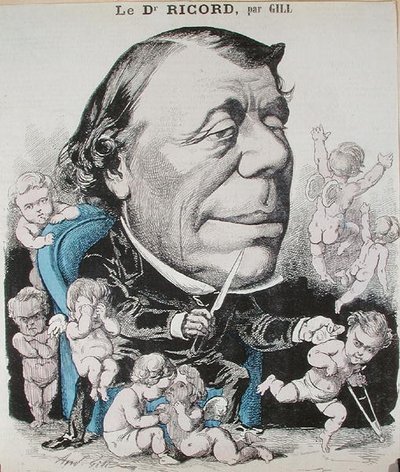 Caricatura del Dr. Philippe Ricord de Andre Gill